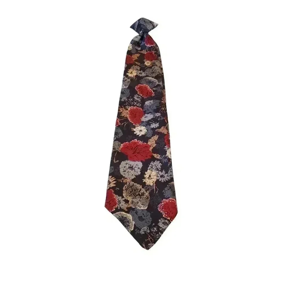 The American Edition Collection Clip-On NeckTie 100% Poly Made In The USA Floral